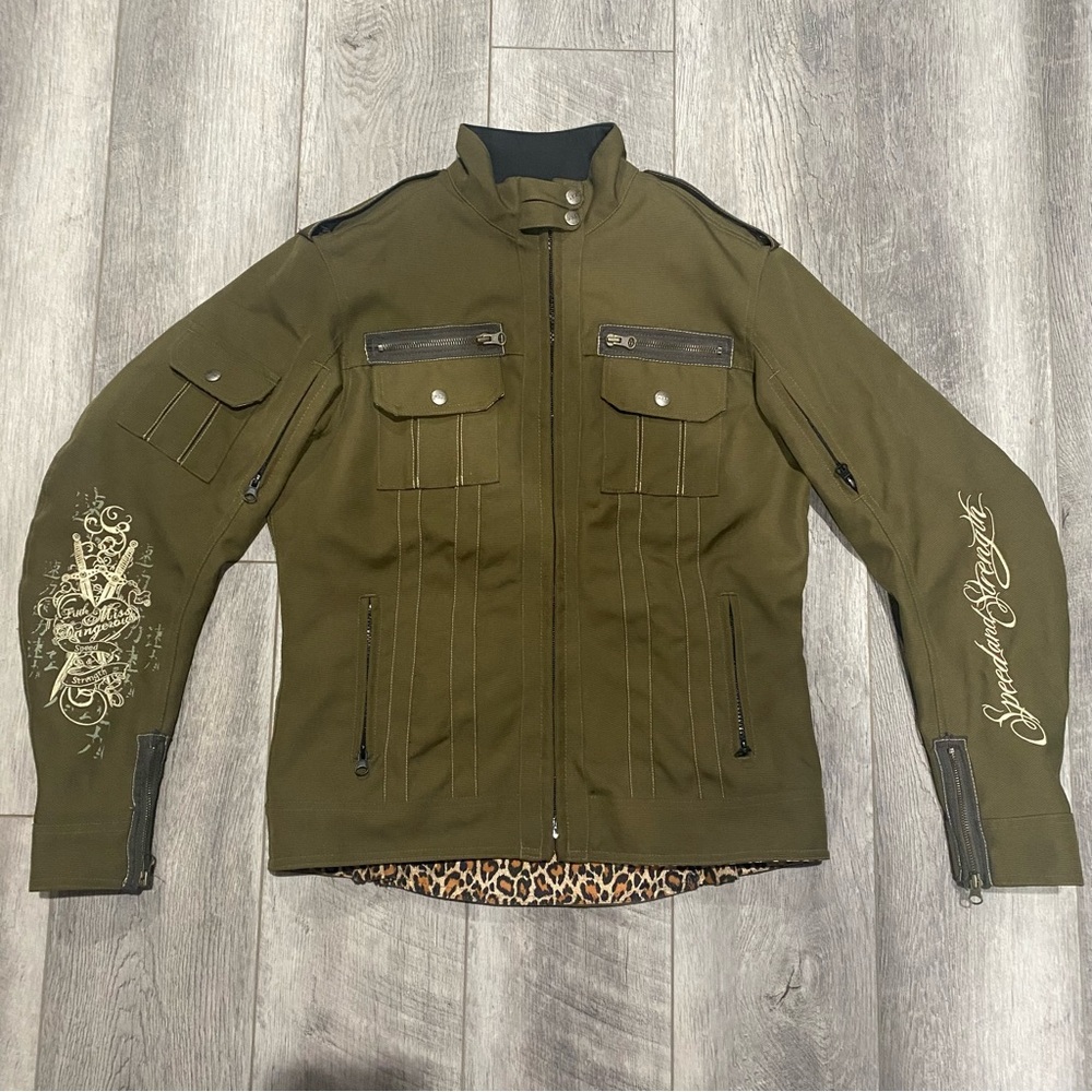 Speed & Strength Motorcycle Jacket Little Miss Dangerous Army Green size M